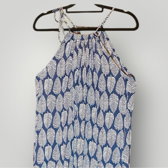 Toko Maxi Dress with Leaf Pattern Blue/White - Picture 6 of 16